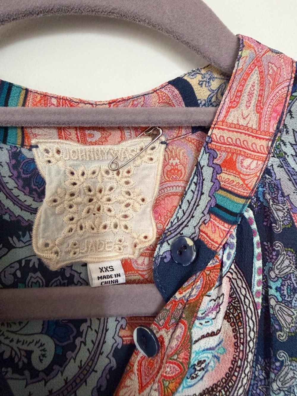 Johnny Was Onda button-down blouse 
colorful paisley - 2XS - Picture 3 of 10